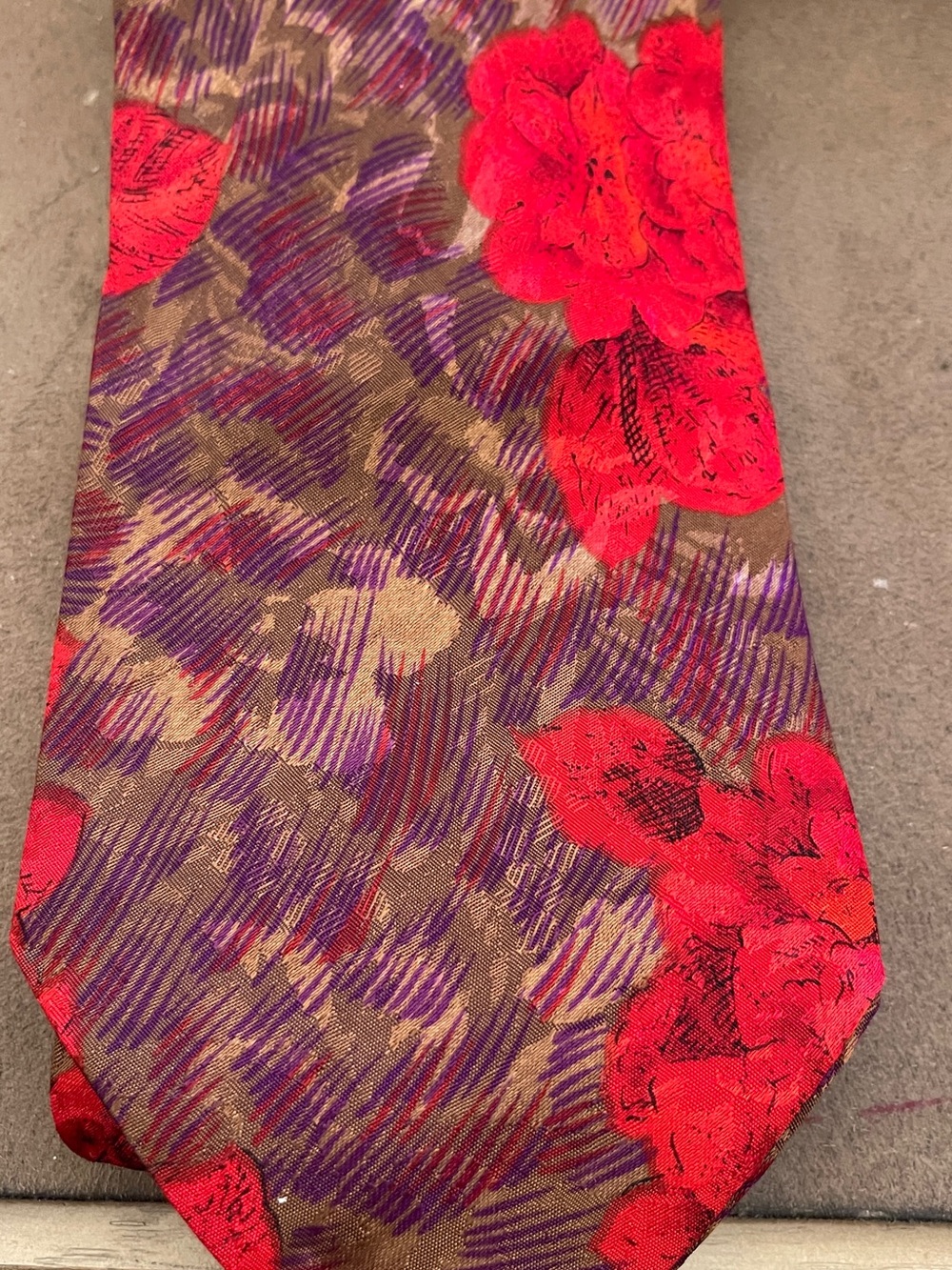 Evangeline A. Prince Original Red Floral Jacquard Tie